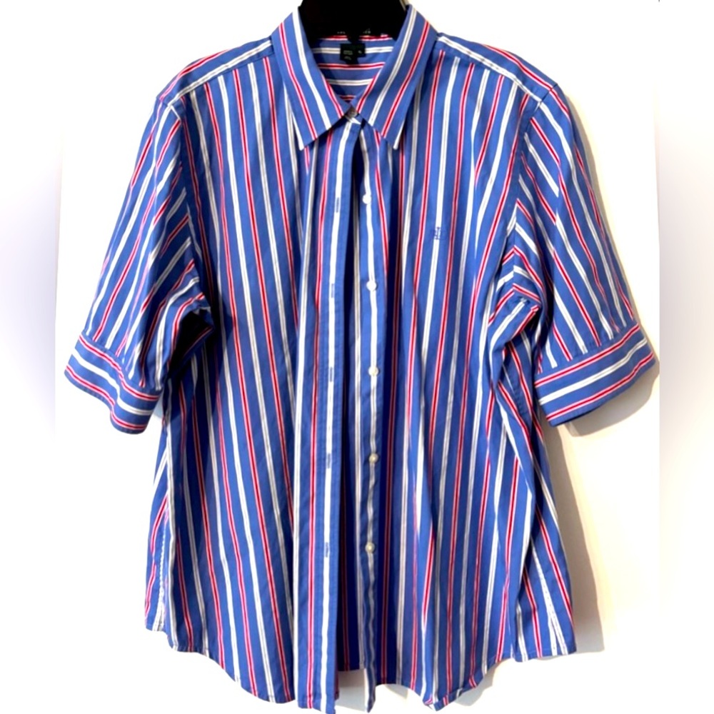 Lauren Ralph Lauren Blue Striped Button Down Shirt